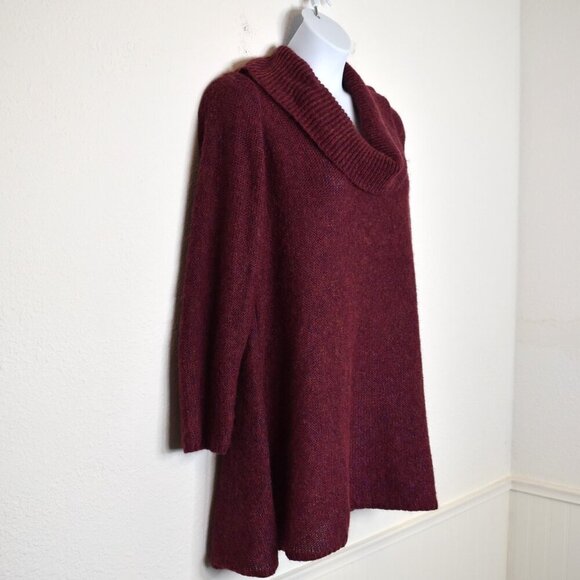 Modcloth Tunic Sweater Sz 1X Cowl Neck Metallic Wool Blend Christmas Holiday - Picture 5 of 16